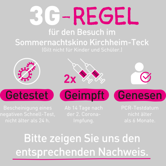 3G-Regel Sommernachtskino Kirchheim-Teck